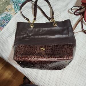 EMMA FOX FAUX CROC LEATHER XL TOTE BAG